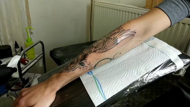 Tattoo firebird process timelapse Татуировка феникс жарптица