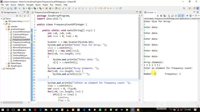 Frequency Count for Given Integer from Array in Java смотреть онлайн