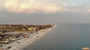 Лазурное Пляж с высоты. Отдых на Черном море 2021 Украина Лазурне Херсонская область