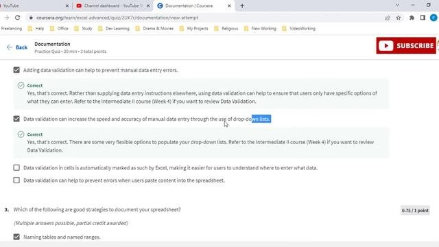 Excel Skills For Business Advanced | Week 1 | All Solutions | All Quiz Answer || Coursera