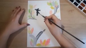Как нарисовать воробушка акварелью