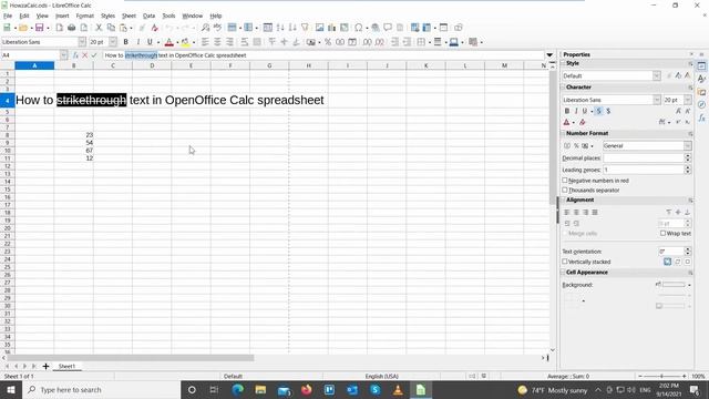 How to Strikethrough Text in LibreOffice Calc Spreadsheet смотреть онлайн