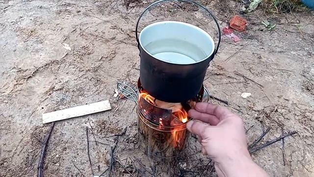 Турбопечка PS1500, работа на сырых дровах смотреть онлайн