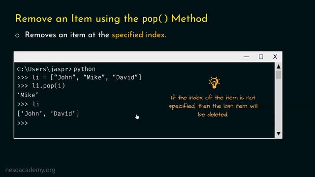 Removing List Items in Python