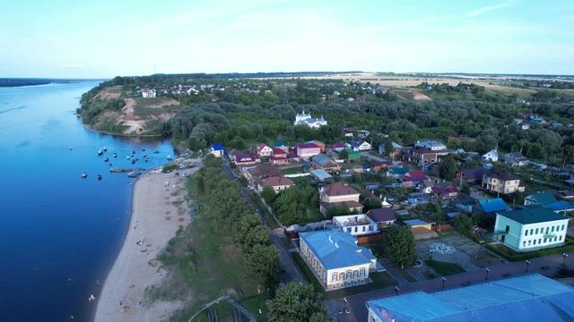 Государева Гора. Мариинский Посад - Марпосад с высоты дрона, пролет над городом и Волгой 4К 4K FHD смотреть онлайн