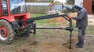 008 самодельный ямобур на трактор МАСТЕР-ЯРД 244WD