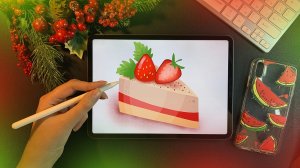 Как нарисовать торт ✦ Рисую кусочек торта