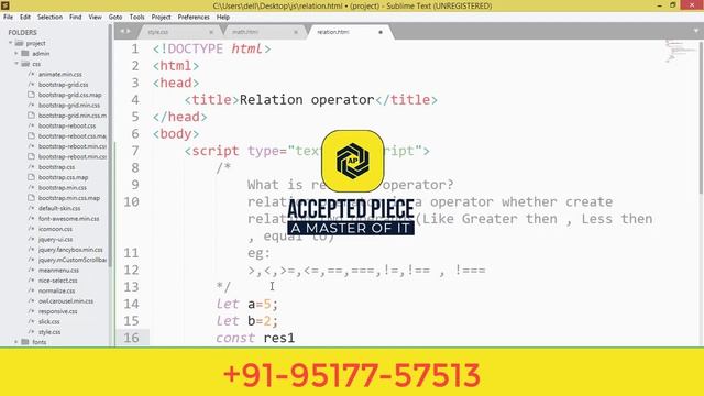 Relational Operator in java script with examples
