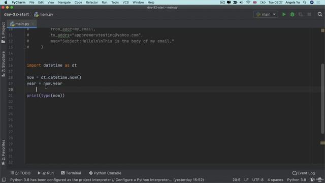 Working with the datetime Module | 100 Days of Code: The Complete Python Pro Bootcamp for 2022