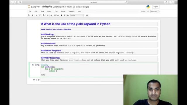 Use of YIELD keyword in Python | Latest Python Video | 2020
