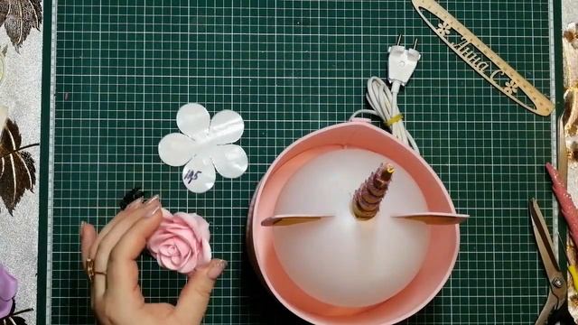 Светильник из изолона.Цветы из фоамирана.Шляпная коробка.Единорог. смотреть онлайн
