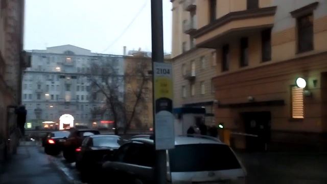 Москва 1842 Большой Каретный переулок, Садовая-Самотёчная улица зима вечер