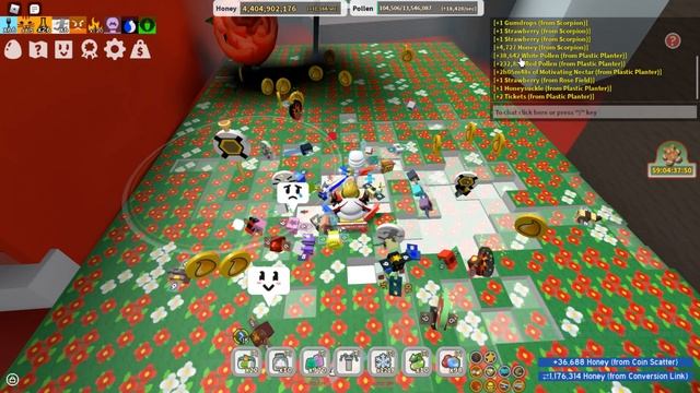 Harvesting a plastic planter! bee swarm simulator