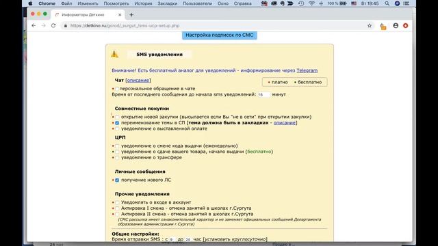Деткино Блиц. Меняем пароль, номер телефона. Подключаем смс по оплате. Покупаем пакет смс. смотреть онлайн