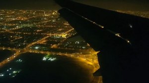 Wonderful Night Aerial View of Kuwait - Landing at Kuwait International Airport