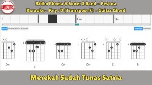 Ridho Rhoma & Sonet 2 Band - Pesona [Karaoke - Key D (Transpose F) - Guitar Chord]