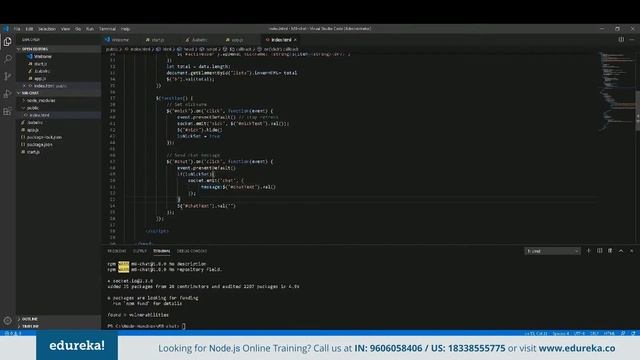 Real-time Chat Application Using Node.js & Socket IO | Node.js Training | Edureka | Web Dev Rewind-