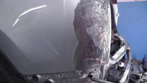 Toyota RAV 4. Рихтовка крыла споттером.  ФИНИШ.