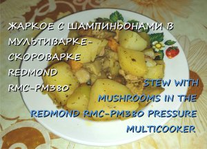 Жаркое с шампиньонами в мультиварке-скороварке Redmond RMC-PM380