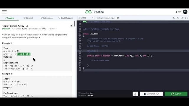 Arrays Series #2- Triplet Sum in Array - Solution Explained in Java