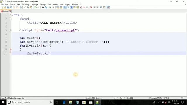 Find Factorial Of Given Number In JavaScript || By Code Master