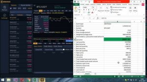 Binance websocket Microsoft Excel Addin