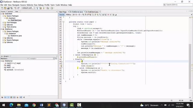 Source Code ChatServer.java dan ChatClient.java Network Programming смотреть онлайн