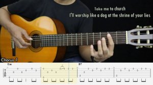 Take Me To Church - Hozier - Fingerstyle Guitar Tutorial + TAB & Lyrics