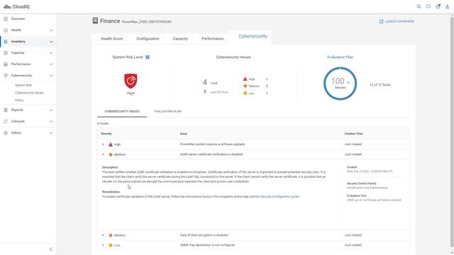 CloudIQ Cybersecurity Demo
