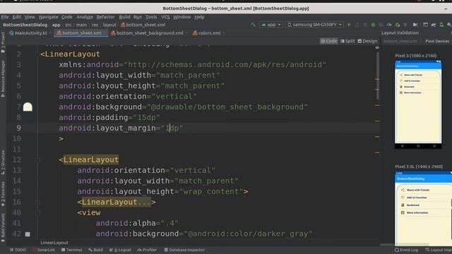 Android Bottom Sheet Dialog Fragment Kotlin/bottomsheetdialogfragment Androidx/custom Bottom Sheet
