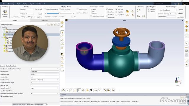 Defining Minimum Sizes, Maximum Sizes, and Growth Rate in Ansys Meshing Watertight Geometry Workflo