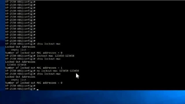 Коммутатор Aruba black-list, loop-protection смотреть онлайн