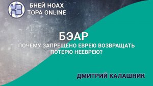 Почему запрещено еврею возвращать потерю нееврею? Недельная глава Бэар