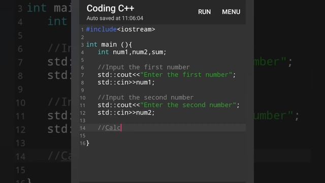 C++ Coding for the sum of two numbers |Programming in c++ language.#CodingBeginners