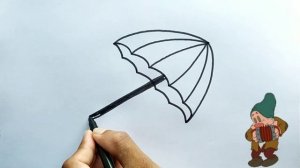 Draw umbrella for kids/Рисуем зонтик для детей/Dibujar paraguas para niñas