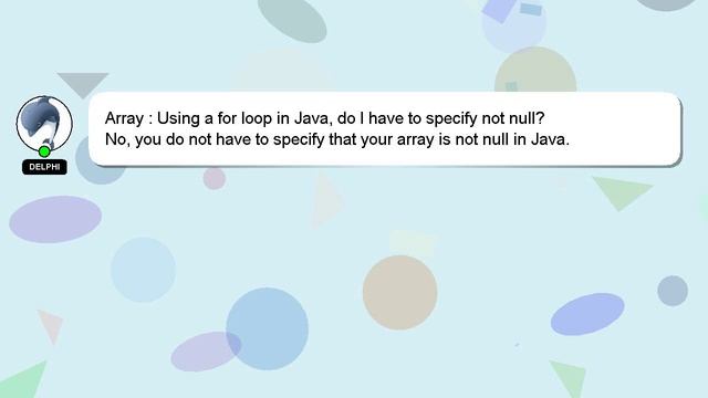 Array : Using a for loop in Java, do I have to specify not null? смотреть онлайн