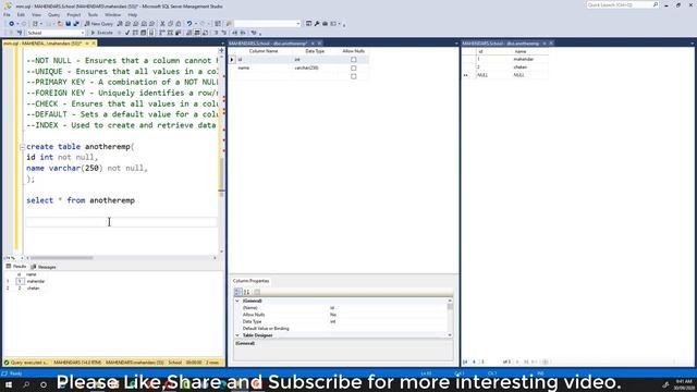 #6 NOT NULL and UNIQUE constraint in SQL with Example.[2021] смотреть онлайн