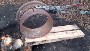 Как быстро и легко, при помощи лебёдки вытащить корень от дерева.