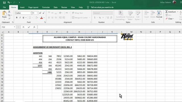 LESSON - 1 MICROSOFT EXCEL 2019 UPDATED TUTORIALS FOR BEGINNERS 2021