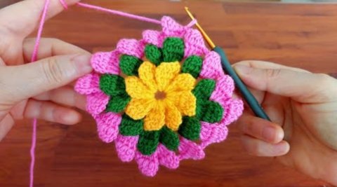 Квадратный мотив крючком? #вязаниекрючком #мотивкрючком