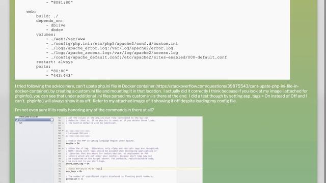 Docker-Compose won't volume my php.ini file