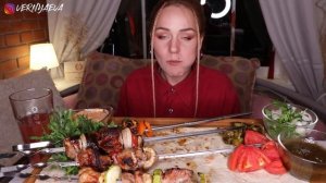 MUKBANG | Шашлык на шампурах, соусы | Shish kebab on skewers, sauces не ASMR