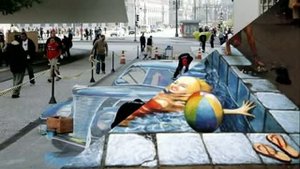 3D рисунки на асфальте