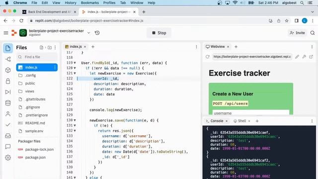 freeCodeCamp - Back End Development and APIs - Exercise Tracker - Solution - Live Stream #4