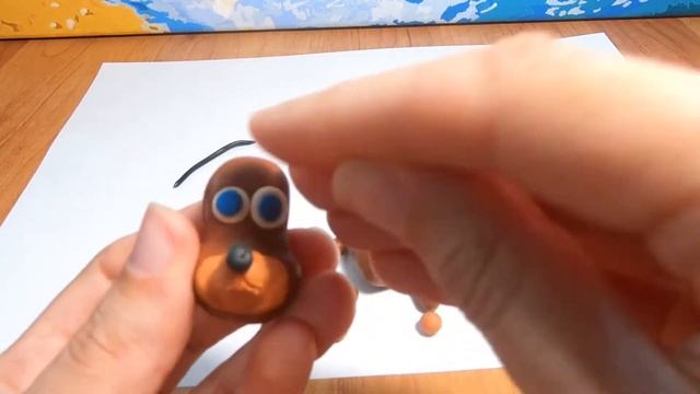 Как слепить пса Шарика из мультфильма Простоквашино? Легкие поделки для детей/Видео лепка смотреть онлайн