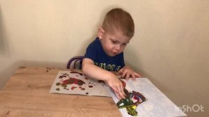 Открытка своими руками дедушке на день рождение! Максиму 2,11 года