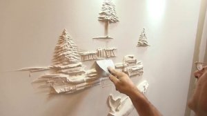 Mater of Plaster Painting on Drywall Art