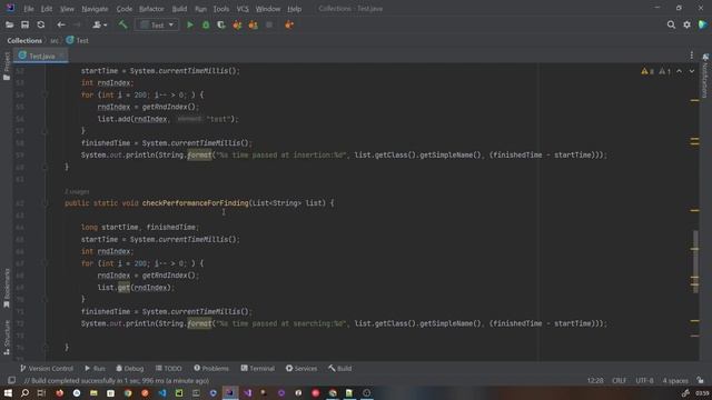 LinkedList vs ArrayList - Benchmarking start, middle and at the end.