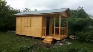 Бытовка с верандой 6х2,3м и двухскатной крышей 1 июня 2019 г.