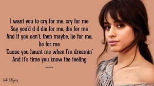 Camila Cabello - CRY FOR ME (Lyrics)